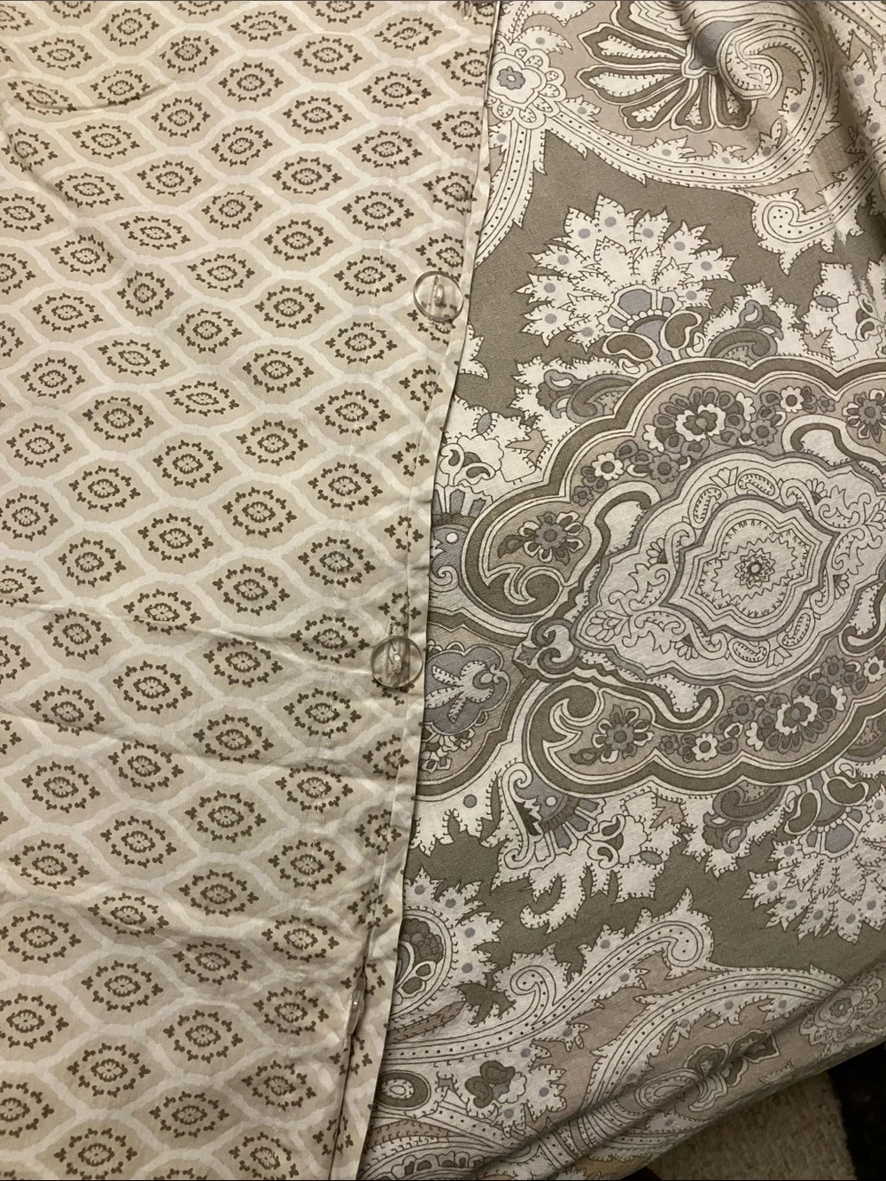 Echo Neutral Paisley Medallion Duvet Cover in Taupe, Cream, Gold - Twin, set of